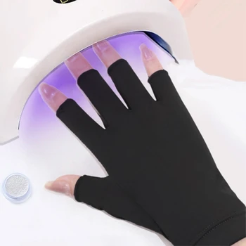 Ръкавица За Дизайн на Ноктите С Защита От Uv Ръкавица За Защита От Ултравиолетовите Лъчи Ръкавици Protecter За Гел За Дизайн на Ноктите, UV LED Лампа Инструмент
