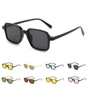 2023 Летните Слънчеви очила в правоъгълна рамка в ретро-стил UV400, Реколта мода, Класически Леопардовые Жълти Лещи, Слънчеви очила за пътуване на открито