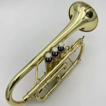 Златен професионален фунийка B-key внос латунная позлатен тръба професионално ниво, която свири в джаз инструмент