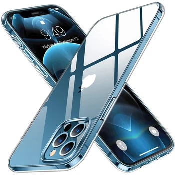 Кристално Чист Защитен Калъф За iPhone 12 Mini 11 Pro Max 12Pro 11Pro X XR XS 7 8 Plus SE 2020 6S Твърда Задната част на Кутията на Телефона, С Възглавница за Безопасност