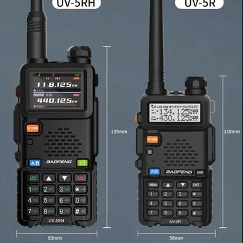 Baofeng UV5RH Преносима Радиостанция FM RX VHF UHF Type C Кодиращо Криптиране на DTMF Тон Външна Шунка Безжична Комуникация Двупосочен Радио