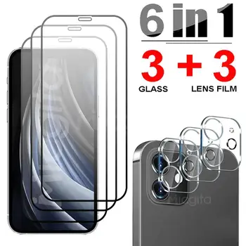 Закалено стъкло за iphone 12 Pro Max, защитно фолио за екрана, 3D Стъкло на обектива на камерата, защитно фолио за APPLE iphone 12 mini Glass
