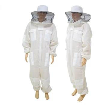 3-Слойный ултра дишаща вентилирани костюм за пчеларството с кръгла воал Професионален защитен костюм от пчели