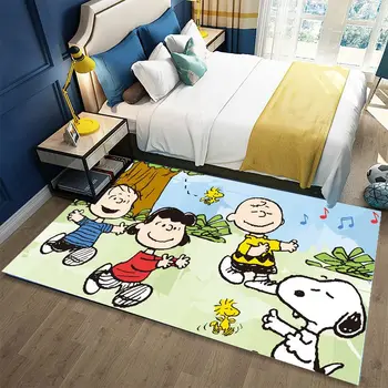 Снупи 2023 Нова спалня, хол, cartoony сладък килим, килимче за пода на балкона, килим за момчета и момичета