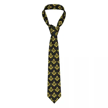 Модерен масонски вратовръзка, Масонски Златен Квадратен Компас, вратовръзки за ежедневието, бизнес вратовръзка ширина 8 см