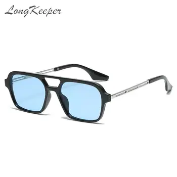 Мъжки слънчеви очила-пилоти в стил Steampunk, Слънчеви очила Tony Stark, Метални очила за шофиране с антирефлексно покритие, Фирмен дизайн, Нюанси Uv400 Oculos De Sol