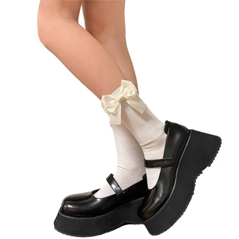 1 чифт чорапи с волани, балетные чорапи, чорапи до щиколоток с рюшами и лъкове, дантелен топ, чорап