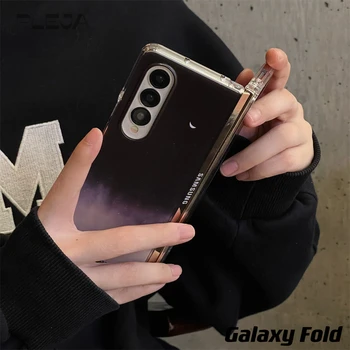 Хубава Звезден Лунен Нощен Прозрачен Калъф За Телефон Samsung Galaxy Z Fold 5 4 3 Fold3 Fold4 5G Корея Стилна Прозрачна Твърда Делото