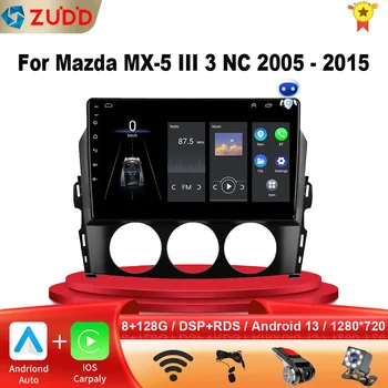 Android 13 Автомагнитола за Mazda MX-5 MX5 Miata 2005 + Мултимедиен Плейър Стерео GPS Навигация Carplay Магнетофон
