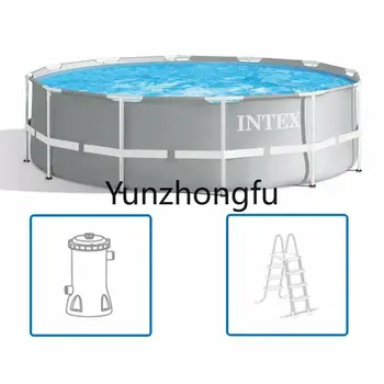 Кръгъл басейн с призматической рамка Intex 26716 см 366x99 h с рамка филтър на помпата и стълбище