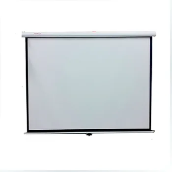 Електрически екран за проектор 84 100 120 инча, 4: 3 на 16:9 3D-екран за проектор от бяло фибростъкло с висока разделителна способност