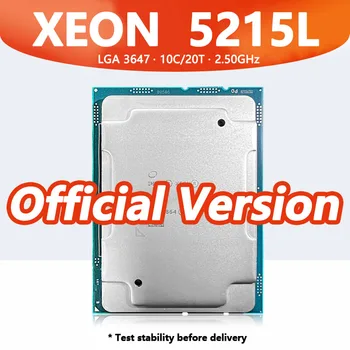 Процесор Xeon Gold 5215L 10 основната 20thread 2.50 Ghz 14 нм 13,75 MB 85 W Слот DDR4 LGA3647 за сървърна дънна платка C621 5215L SRFBE CPU