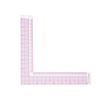 Шевни измерване на линийките на 90-градусова квадратна линия L-образна форма, метрични и имперска линия за дрехи, инструмент за извършване на шивашки