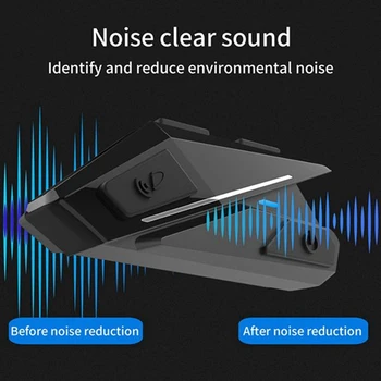 1 Комплект Черни ABS Bluetooth 5.0 Домофон Безжични Слушалки намаляване на шума, Стерео Слушалки С Микрофон