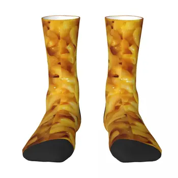 Чорапи Mac n' Cheesey, незаменими стръмни чорапи, коледни чорапи, смешни чорапи, дамски, мъжки чорапи
