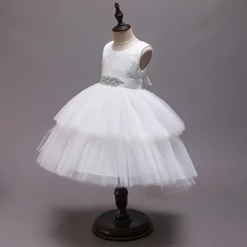 2023 Детски рокли За момичета, сватбената рокля на принцеса с цветен модел, Лятна бебешка рокля-пакет без ръкави, рокля за рожден ден