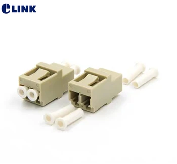 25/50/100/200/300/400шт LC UPC дуплекс оптичен адаптер RJ-45 форма на мулти-режим Сив ММ DX конектор за безплатна доставка ELINK IL 0.2 dB