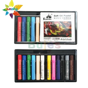 KUELOX 12 цвята обикновени цветове детски двигателят е с мазителна пастел dazzle stick молив за ръчно рисуване за начинаещи инструменти за маслената живопис стоки за бродерия