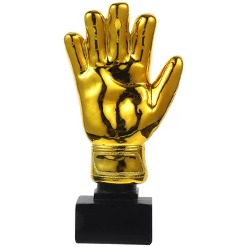 Награда на вратаря на Трофея Декор Смола Трофей Вратарские ръкавици под формата на награди на футболен мач Играчка с основание за офис, училище, детска градина