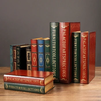 Нова кутия за съхранение на книги в ретро стил, творчески реквизит за снимки, демонстрация и декорация на модели на фалшиви книги