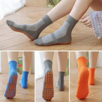 Нови силиконови нескользящие памучни чорапи дишащи за дома, спортни чорапи за йога, мъжки и дамски чорапи за масаж на краката, детски