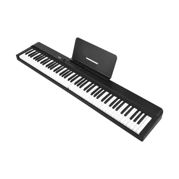 Сгъваема клавиатура на пиано, 88 клавиша пълен размер сгъваем електронен орган Вградени стерео говорители Подкрепа за свързване на БТ 129 тонове