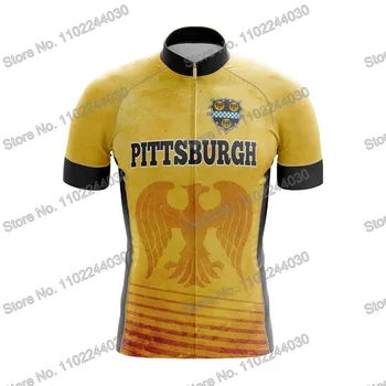 2023 Питсбърг Велосипедна Облекло Лятна Велосипедна Майк Мъжки Пътна Велосипедна Риза С Къси Ръкави Велосипедна Риза