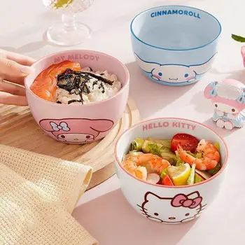 Керамична купа Kawaii Sanrio с мультяшными кошечками Cinnamoroll My Melody, купа за ориз, купа за домашна супа, спагети, висококачествени съдове за готвене