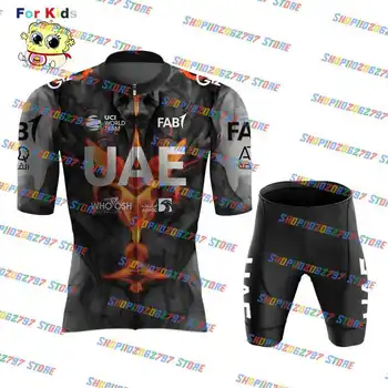 Децата 2023 ОАЕ Детски Летни дрехи за колоездене МТБ Състезание С къс ръкав Ropa Ciclismo Риза за езда