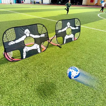Нови футболни врата, сгъваема метална мрежа за детски порта, джобно мини-складное обзавеждане за тренировки по футбол на закрито и на открито