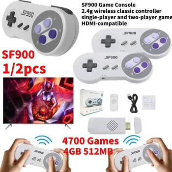 Игрови конзоли SF900, игрова конзола в ретро стил, с 4 GB, съвместими с HDMI безжични двойна геймпад 2.4 G за Sega Mega Drive