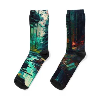 чорапи с абстрактно гори, туристически обувки, спортни мъжки чорапи в стил хип-хоп, женски