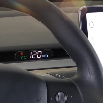 Централният дисплей за измерване на скоростта Аларма за Превишаване на Скоростта на Автомобила HUD Централен Дисплей Подвижна Автоаксесоари за Tesla Model 3/Y 2021-2022