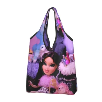 Кукла Bratz, чанта за пазаруване в хранителни магазини, сладко чанта през рамо, преносим чанта от картун за ТВ-филм на голям капацитет