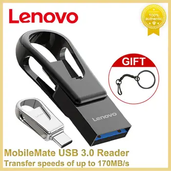 Lenovo 2TB OTG Metal USB 3.0 Pen Drive Key 1TB 512GB Type C Високоскоростен Пръчка Mini USB Memoria Flash Drive Memory Stick