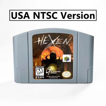 64-битова игра касета и hexen за САЩ версия NTSC или EUR версии PAL конзоли N64