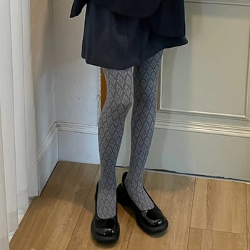 Женски японски Джоан момичета сладък чорапогащи, чорапи естетична тъмно-жакард с цветен модел, модел сгъсти копринена чорапогащник гамаши 