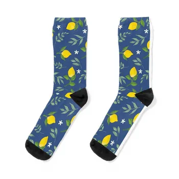 Lemon grove в тъмно-сини чорапи, забавни джаджи, чорапи, эстетичные мъжки зимни чорапи с подгряване, мъжки и женски