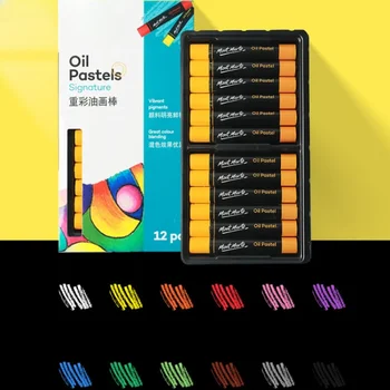 12 опаковки обикновен цвят на Маслени Пастели-Наситен цвят, Водоразтворими Детски Меки пастели, Инструменти за рисуване и colorization за ученици