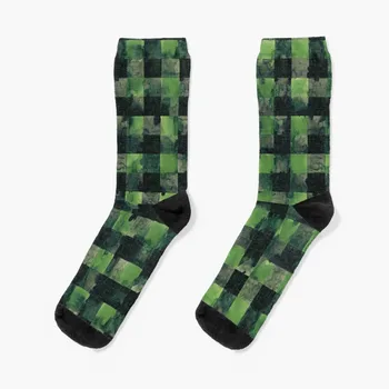 Акварельно-зелени чорапи Lumberjack squares, чорапи за голф, свободни чорапи, бебешки чорапи, чорапи за момичета, мъжки чорапи