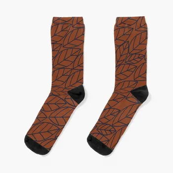 Каракулевые листа - чорапи с цвят на ръжда и тъмно синьо на цвят, къси дамски чорапи за момчета с аниме от new In's.