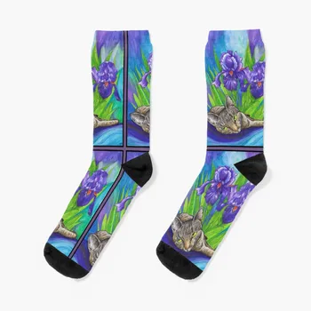 Чорапи с шарени Вратовръзки и ириси памучни чорапи new in's чорапи, спортни чорапи за поръчка на спортни чорапи Мъжки и женски