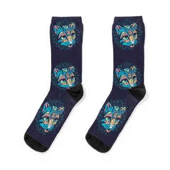Оцелот мандала Чорапи зимни ботильоны забавен подарък подаръци Чорапи за момичета Мъжки