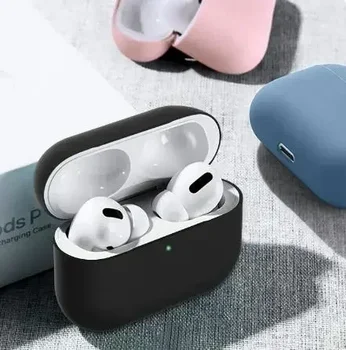 за AirPods Pro защитен силиконов калъф Нова однотонная слушалки Apple Bluetooth Мек калъф Защитен калъф