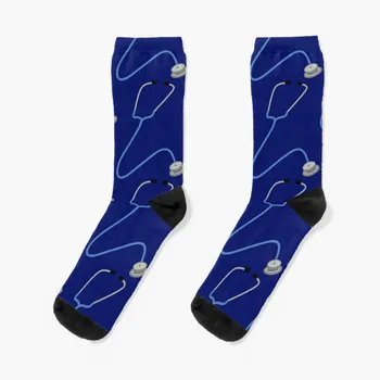 Стетоскоп, тъмно-сини чорапи, коледни подаръци, футболни чорапи, мультяшные чорапи, дамски, мъжки чорапи