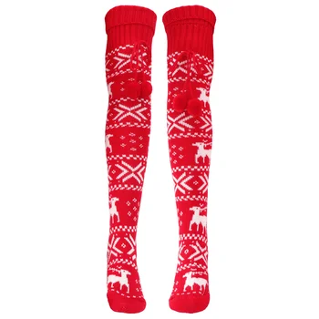 Коледни чорапи сверхдлинной дължина, женски възли чорапи, топли ботуши, Коледни и зимни чорапи за момичета