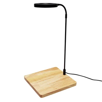 Led лампа за аквариум USB на дървена основа, лампа за отглеждане на водни растения за аквариум с риби