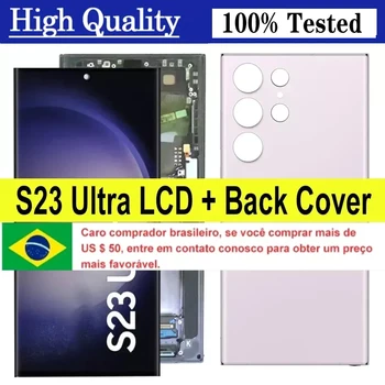 Висококачествен Дисплей за Samsung S23 Ultra резервни Части за Ремонт на Сензорния LCD екран на Samsung S23 ultra SM-S918B ОТ Задния капак