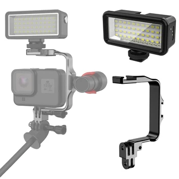 Преходна рамка за определяне на студено башмака за камери GoPro Hero 11 10 9 8 7 Dji Action 3 40-метров подводен led светлини за гмуркане