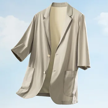 8175-Тениска - мъжки костюм по поръчка, летен нов свободен костюм с ръкав, от три на пет точки по поръчка